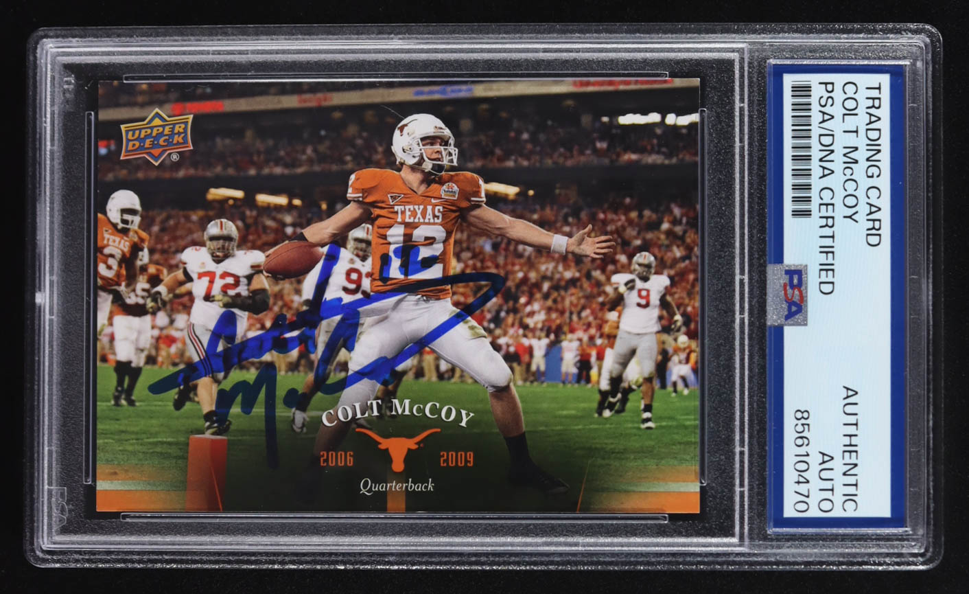 Colt McCoy Signed 2011 Upper Deck #77 (PSA) at PristineAuction.com Colt McCoy Signed 2011 Upper Deck #77 (PSA) at PristineAuction.com