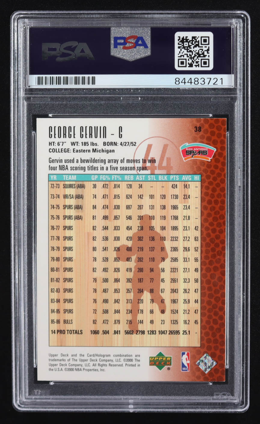 George Gervin Signed 2000 Upper Deck NBA Legends #38 (PSA) at PristineAuction.com George Gervin Signed 2000 Upper Deck NBA Legends #38 (PSA) at PristineAuction.com