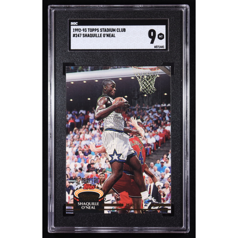 Shaquille O'Neal 1992-93 Stadium Club #247 RC (SGC 9) at PristineAuction.com
