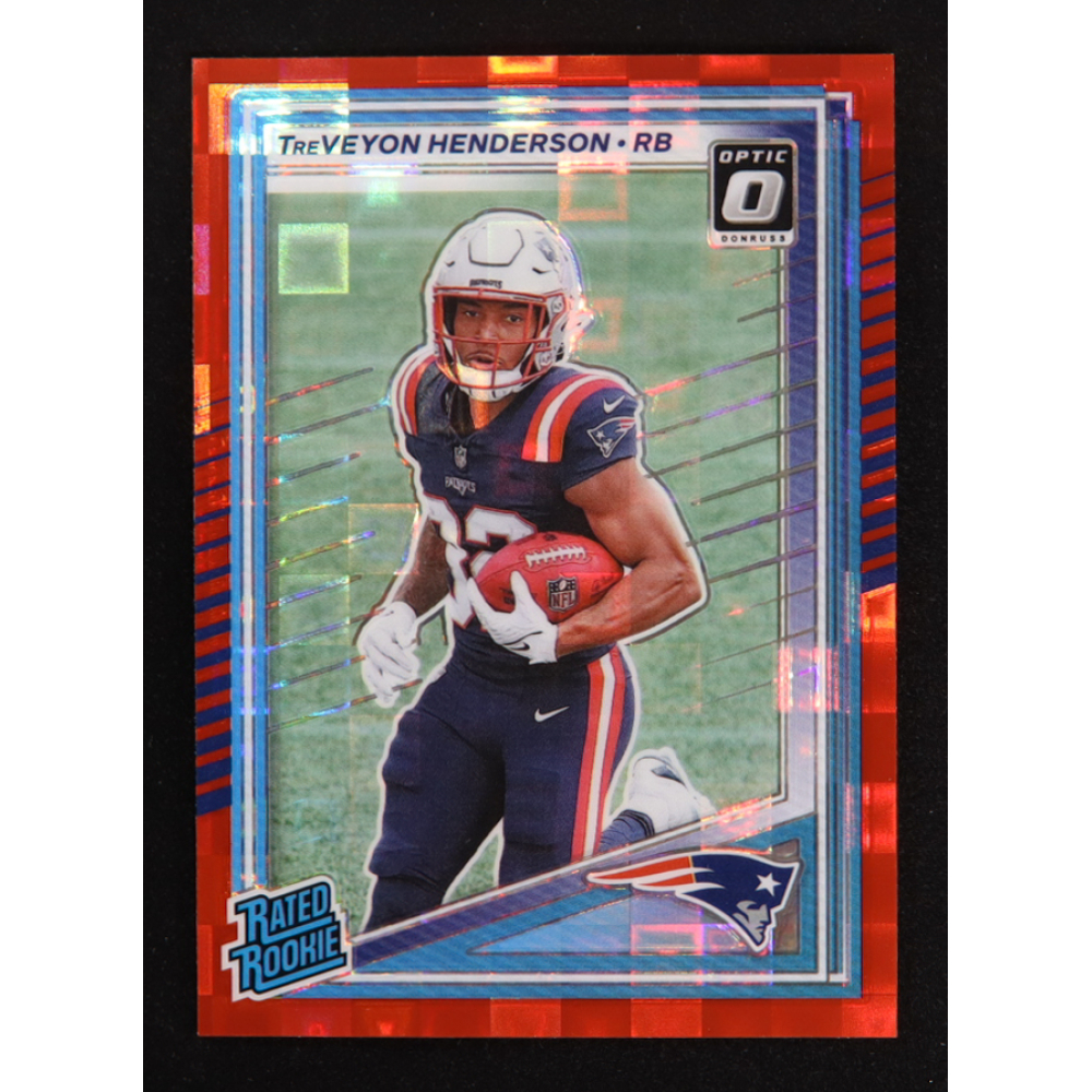 TreVeyon Henderson 2025 Donruss Optic Rated Rookies Preview Red Pandora #332 RC at PristineAuction.com