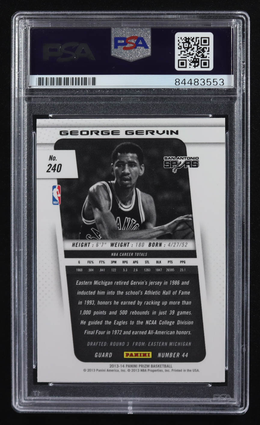 George Gervin Signed 2013-14 Panini Prizm #240 (PSA) at PristineAuction.com George Gervin Signed 2013-14 Panini Prizm #240 (PSA) at PristineAuction.com
