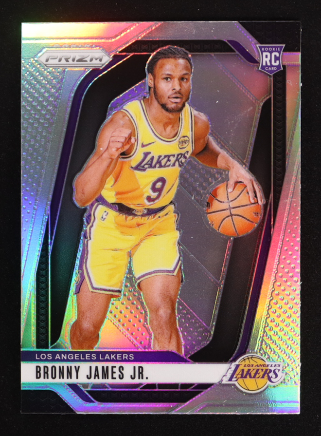 Bronny James Jr. 2024-25 Panini Prizm Prizms Silver #243 RC at PristineAuction.com Bronny James Jr. 2024-25 Panini Prizm Prizms Silver #243 RC at PristineAuction.com