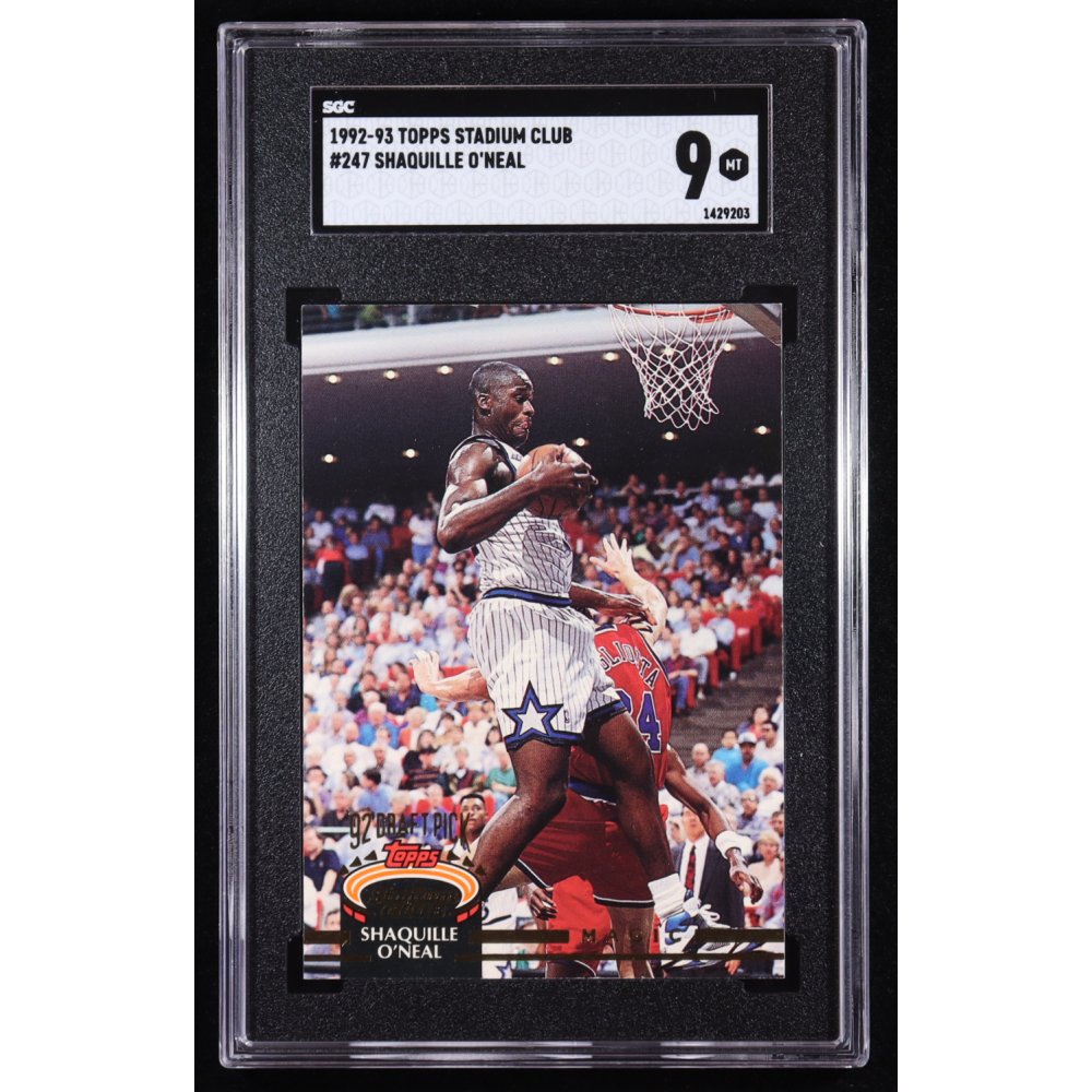 Shaquille O'Neal 1992-93 Stadium Club #247 RC (SGC 9) at PristineAuction.com