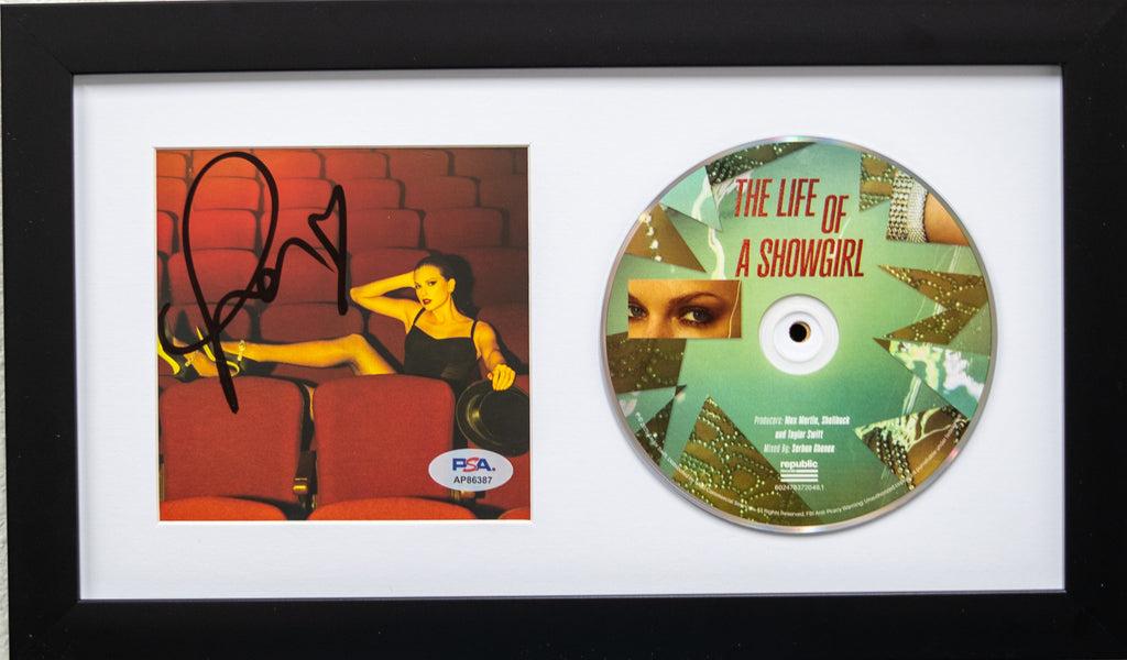 Taylor Swift Signed "The Life of a Showgirl" Custom Framed CD Insert Display (PSA) at PristineAuction.com Taylor Swift Signed "The Life of a Showgirl" Custom Framed CD Insert Display (PSA) at PristineAuction.com
