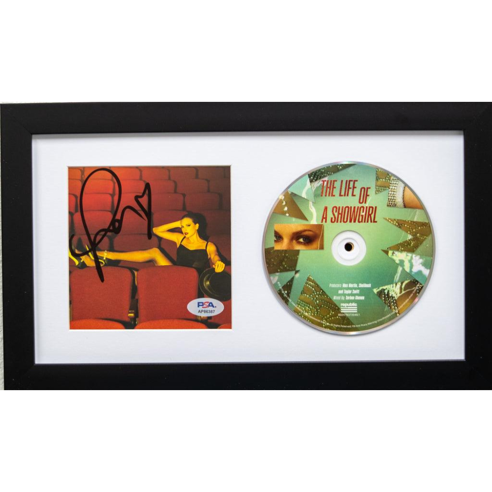 Taylor Swift Signed "The Life of a Showgirl" Custom Framed CD Insert Display (PSA) at PristineAuction.com