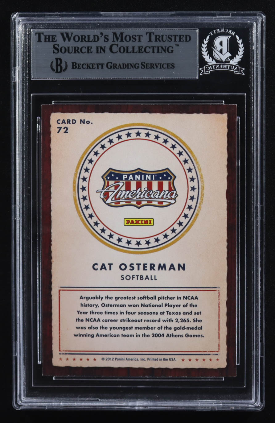 Cat Osterman Signed 2012 Panini Americana Heroes & Legends #72 (BGS) at PristineAuction.com Cat Osterman Signed 2012 Panini Americana Heroes & Legends #72 (BGS) at PristineAuction.com