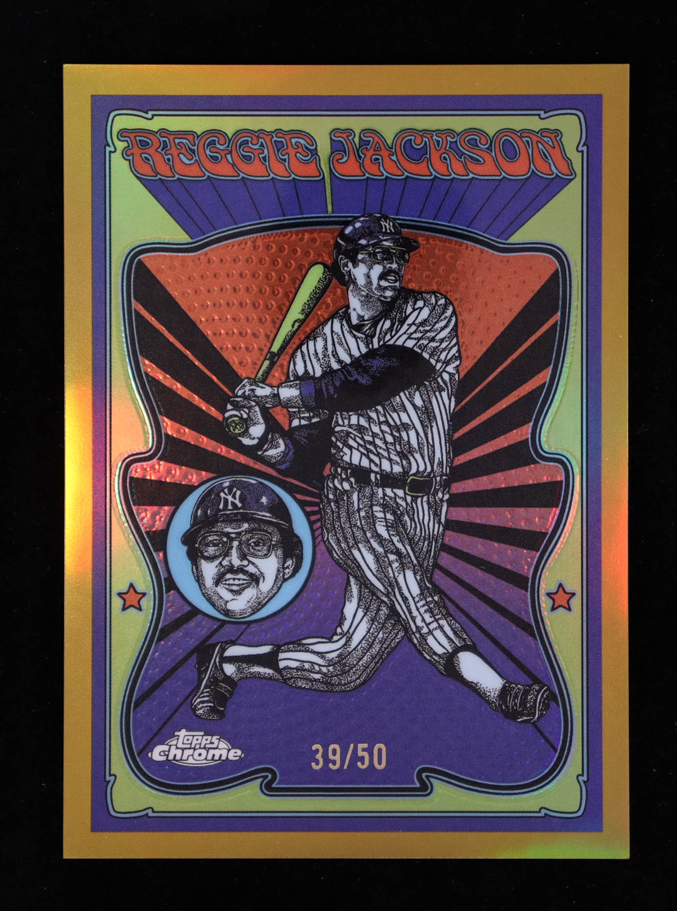 Reggie Jackson 2025 Topps Chrome Ultra Violet All-Stars Gold Refractors #UV14 #39/50 at PristineAuction.com Reggie Jackson 2025 Topps Chrome Ultra Violet All-Stars Gold Refractors #UV14 #39/50 at PristineAuction.com