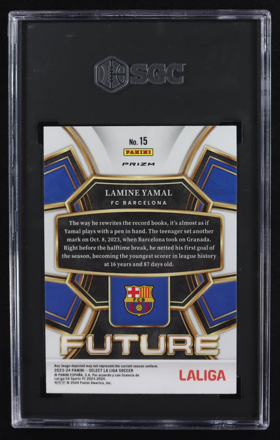 Lamine Yamal 2023-24 Panini Select La Liga Future #15 RC (SGC 9) at PristineAuction.com Lamine Yamal 2023-24 Panini Select La Liga Future #15 RC (SGC 9) at PristineAuction.com