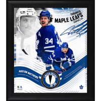 Auston Matthews LE Maple Leafs Custom Framed Photo Display with Game-Used Puck Piece (Fanatics) at PristineAuction.com