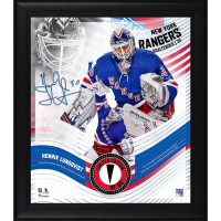Henrik Lundqvist LE Rangers Custom Framed Photo with Game-Used Puck Display (Fanatics) at PristineAuction.com