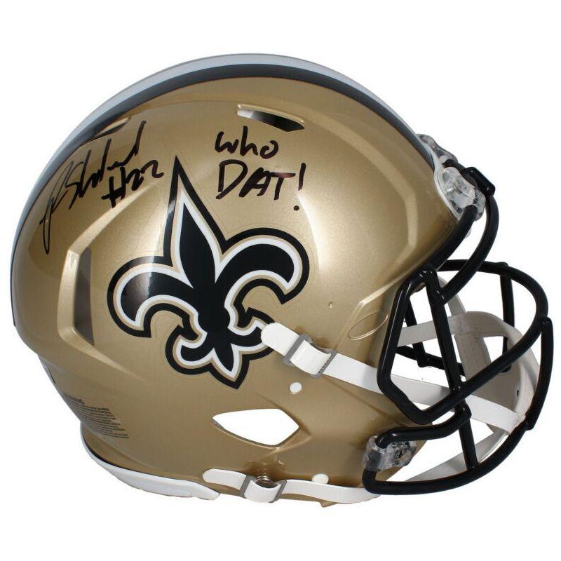 Rashid Shaheed Signed Saints Full-Size Authentic On-Field Speed Helmet Inscribed "Who Dat" (Beckett) at PristineAuction.com Rashid Shaheed Signed Saints Full-Size Authentic On-Field Speed Helmet Inscribed "Who Dat" (Beckett) at PristineAuction.com