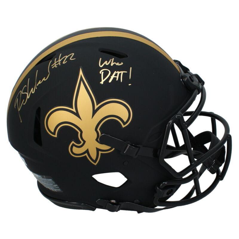 Rashid Shaheed Signed Saints Full-Size Authentic On-Field Eclipse Alternate Speed Helmet Inscribed "Who Dat" (Beckett) at PristineAuction.com Rashid Shaheed Signed Saints Full-Size Authentic On-Field Eclipse Alternate Speed Helmet Inscribed "Who Dat" (Beckett) at PristineAuction.com