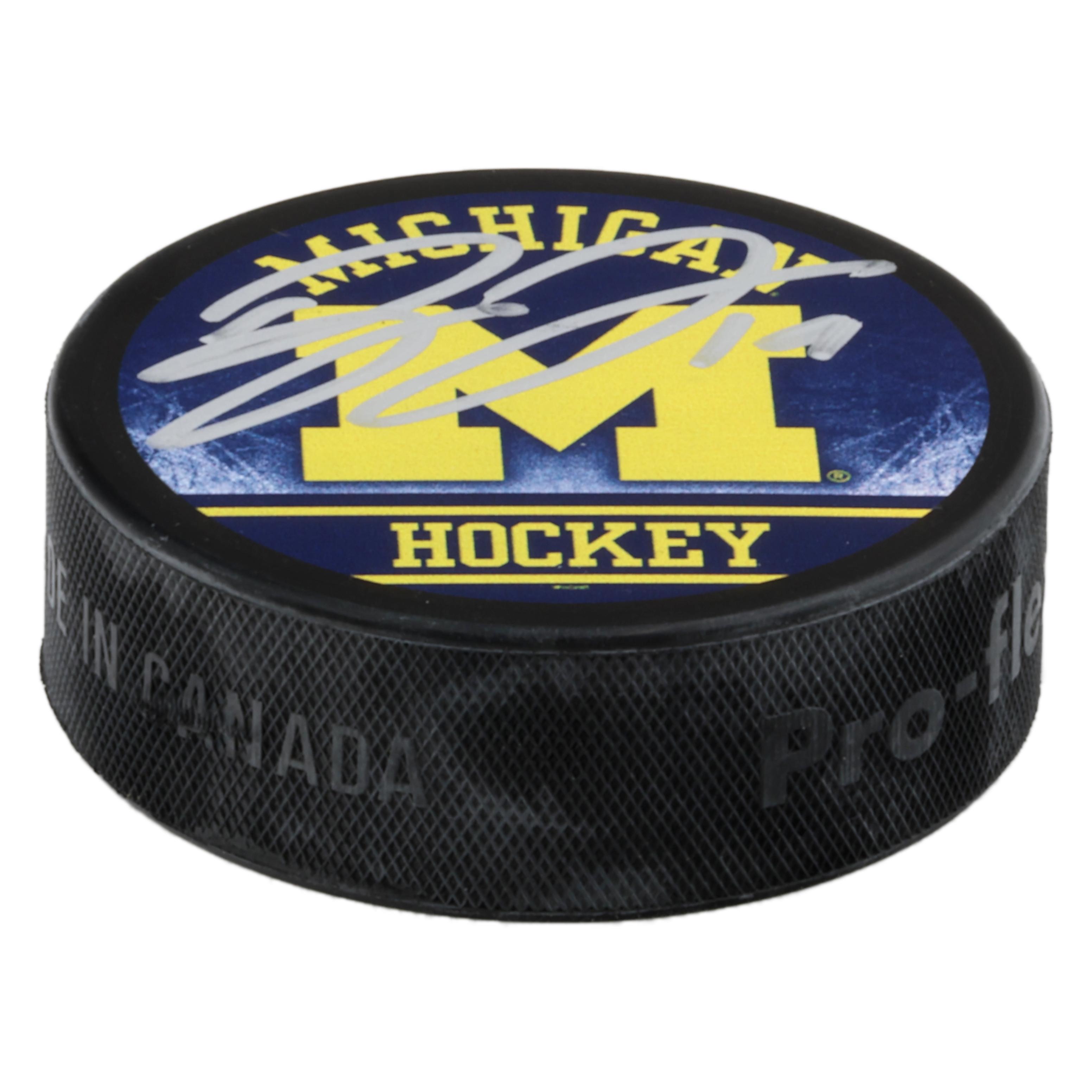 Dylan Larkin Signed Michigan Wolverines Logo Hockey Puck (Fanatics) at PristineAuction.com Dylan Larkin Signed Michigan Wolverines Logo Hockey Puck (Fanatics) at PristineAuction.com