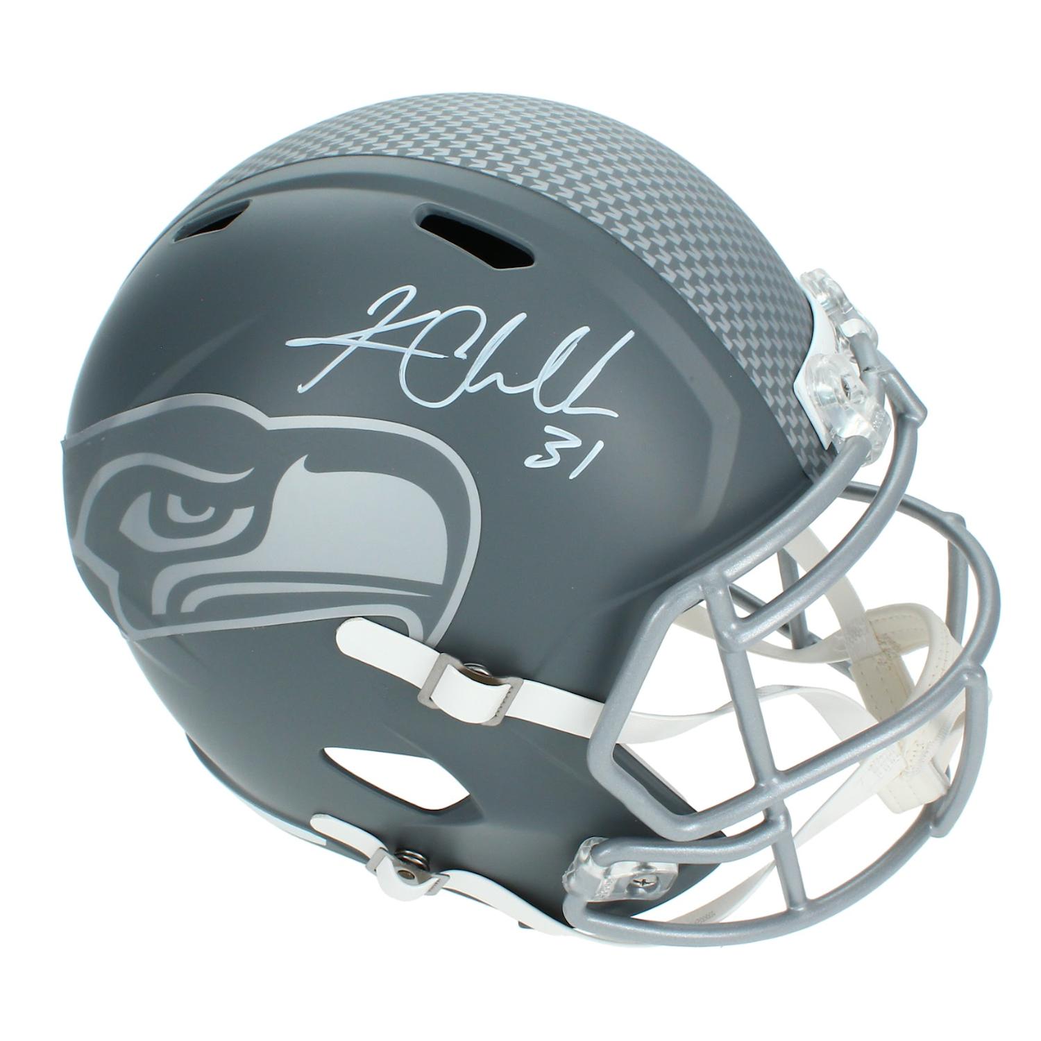 Kam Chancellor Signed Seahawks Full-Size Slate Alternate Speed Helmet (Beckett) at PristineAuction.com Kam Chancellor Signed Seahawks Full-Size Slate Alternate Speed Helmet (Beckett) at PristineAuction.com