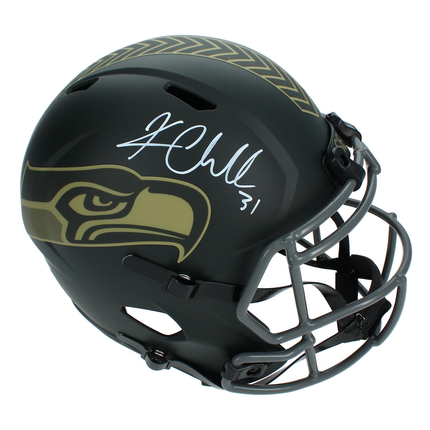Kam Chancellor Signed Seahawks Full-Size Salute to Service Alternate Speed Helmet (Beckett) at PristineAuction.com Kam Chancellor Signed Seahawks Full-Size Salute to Service Alternate Speed Helmet (Beckett) at PristineAuction.com