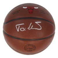 Toni Kukoc Signed Bulls Logo NBA Basketball Inscribed "HOF 21" (Schwartz) at PristineAuction.com