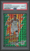 Giannis Antetokounmpo 2022 Mosaic Thunder Road Green Mosaic #6 (PSA 10) at PristineAuction.com
