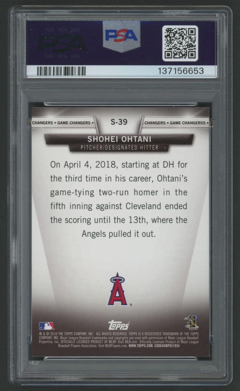 Shohei Ohtani 2018 Topps Update Salute #S39 RC (PSA 9) at PristineAuction.com Shohei Ohtani 2018 Topps Update Salute #S39 RC (PSA 9) at PristineAuction.com