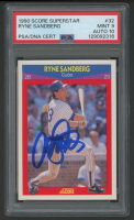 Ryne Sandberg Signed 1990 Score Superstar #32 (PSA 9 | Auto 10) at PristineAuction.com