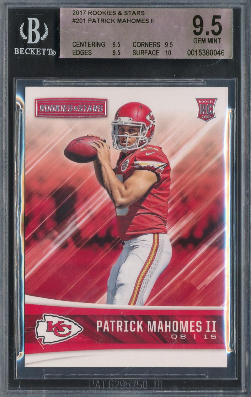 Patrick Mahomes II 2017 Rookies and Stars #201 RC (BGS 9.5) at PristineAuction.com Patrick Mahomes II 2017 Rookies and Stars #201 RC (BGS 9.5) at PristineAuction.com