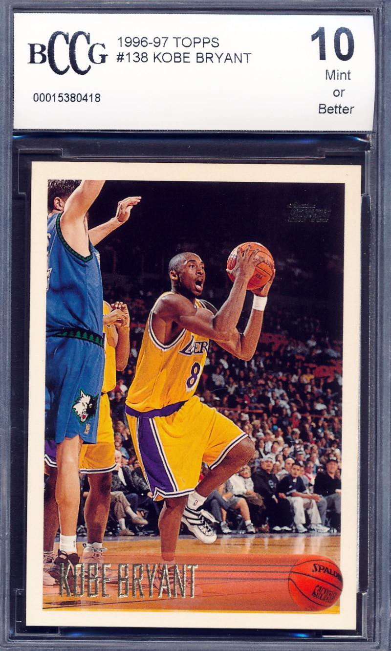 Kobe Bryant 1996-97 Topps #138 RC (BCCG 10) at PristineAuction.com Kobe Bryant 1996-97 Topps #138 RC (BCCG 10) at PristineAuction.com