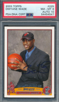 Dwyane Wade Signed 2003-04 Topps #225 RC (PSA 8 | Autograph Graded 10) at PristineAuction.com