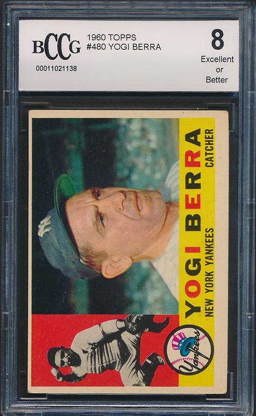Yogi Berra 1960 Topps #480 (BCCG 8) at PristineAuction.com Yogi Berra 1960 Topps #480 (BCCG 8) at PristineAuction.com
