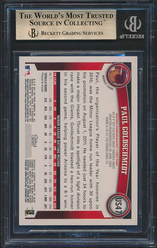 Paul Goldschmidt 2011 Topps Update Wal-Mart Blue Border #US47 RC (BGS 9.5) at PristineAuction.com Paul Goldschmidt 2011 Topps Update Wal-Mart Blue Border #US47 RC (BGS 9.5) at PristineAuction.com