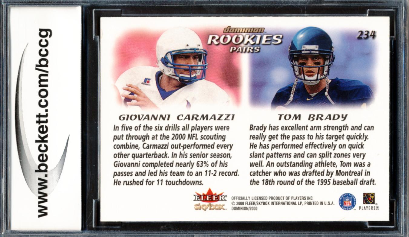Tom Brady 2000 SkyBox Dominion #234 RC (BCCG 8) at PristineAuction.com Tom Brady 2000 SkyBox Dominion #234 RC (BCCG 8) at PristineAuction.com