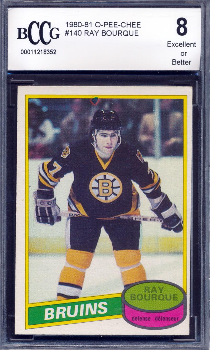 Ray Bourque 1980-81 O-Pee-Chee #140 RC (BCCG 8) at PristineAuction.com Ray Bourque 1980-81 O-Pee-Chee #140 RC (BCCG 8) at PristineAuction.com