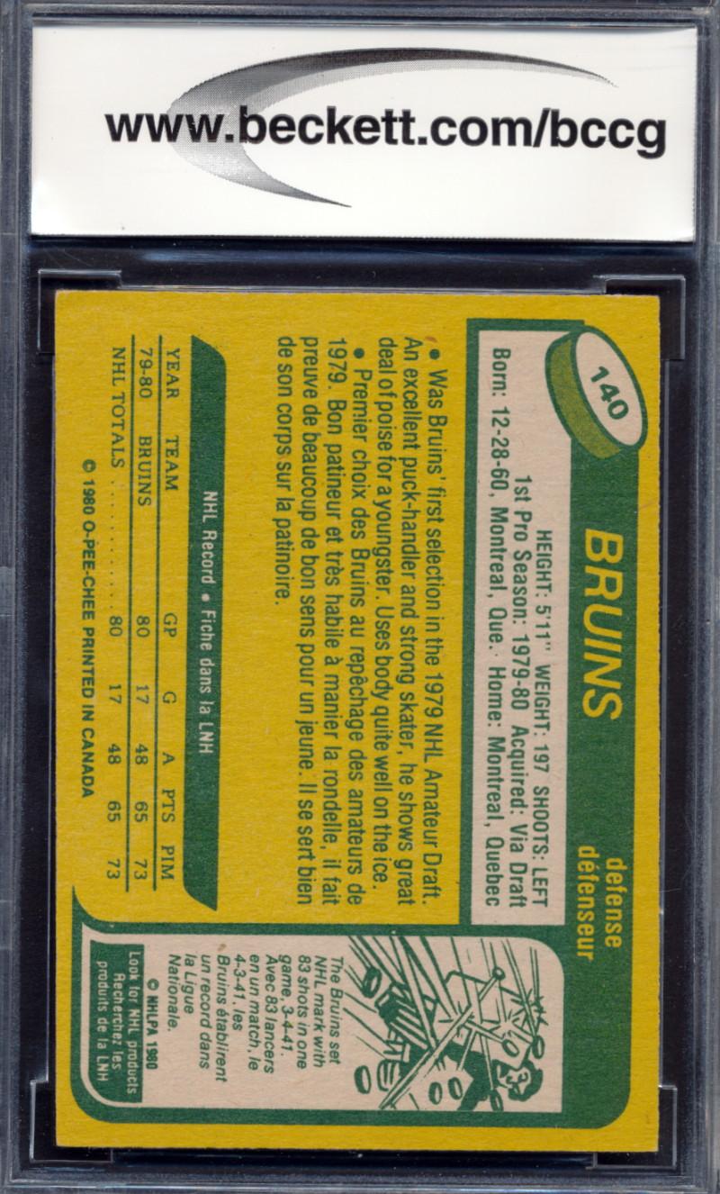 Ray Bourque 1980-81 O-Pee-Chee #140 RC (BCCG 8) at PristineAuction.com Ray Bourque 1980-81 O-Pee-Chee #140 RC (BCCG 8) at PristineAuction.com