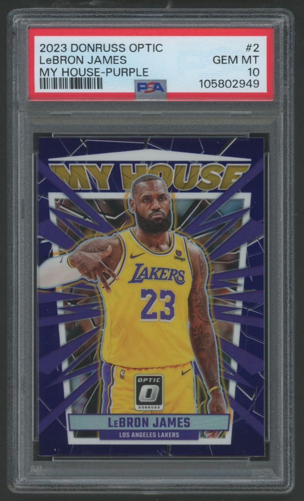 LeBron James 2023 Donruss Optic My House Purple #2 (PSA 10) at PristineAuction.com LeBron James 2023 Donruss Optic My House Purple #2 (PSA 10) at PristineAuction.com