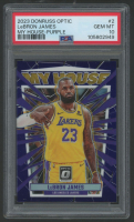 LeBron James 2023 Donruss Optic My House Purple #2 (PSA 10) at PristineAuction.com