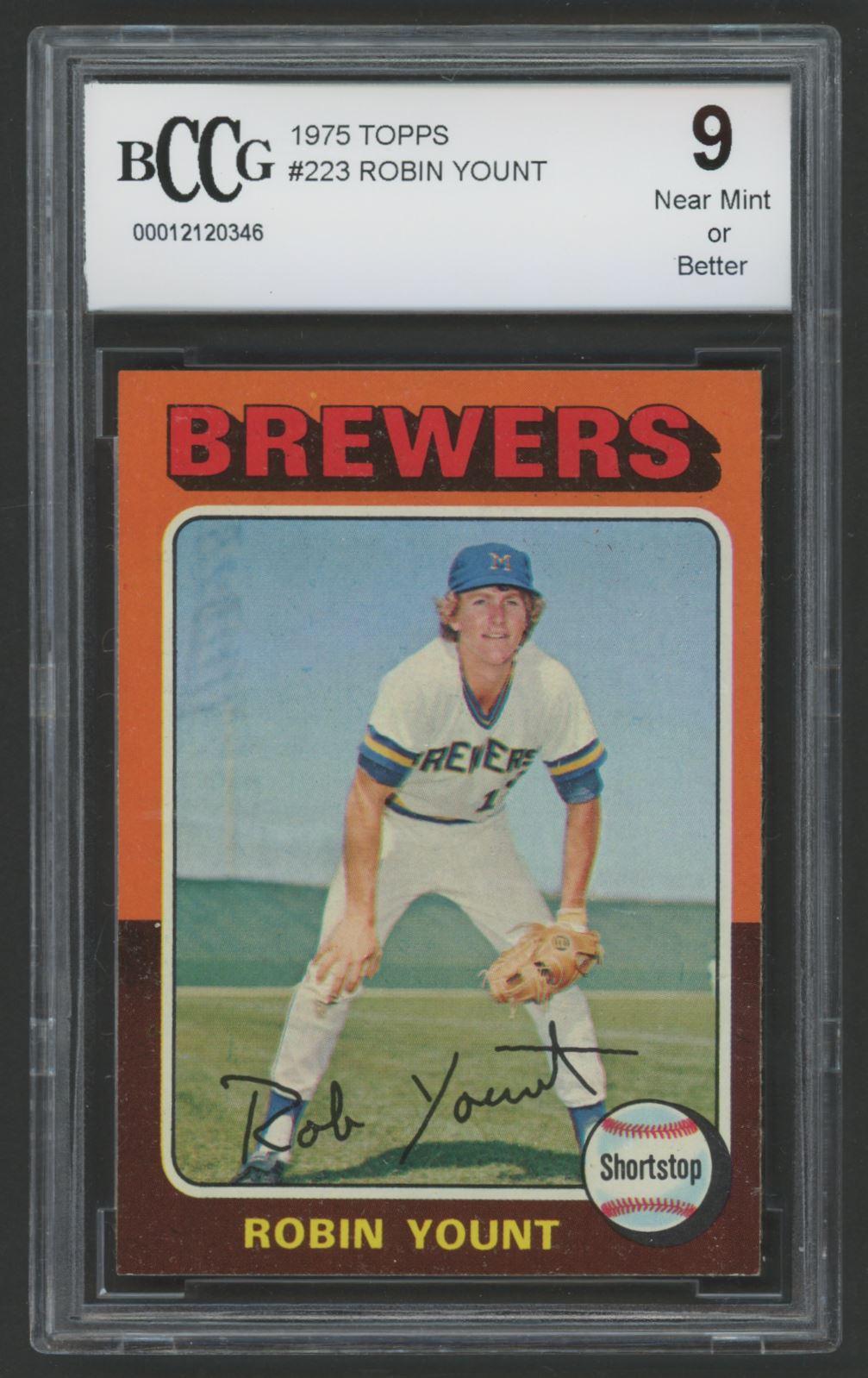 Robin Yount 1975 Topps #223 RC (BCCG 9) at PristineAuction.com Robin Yount 1975 Topps #223 RC (BCCG 9) at PristineAuction.com