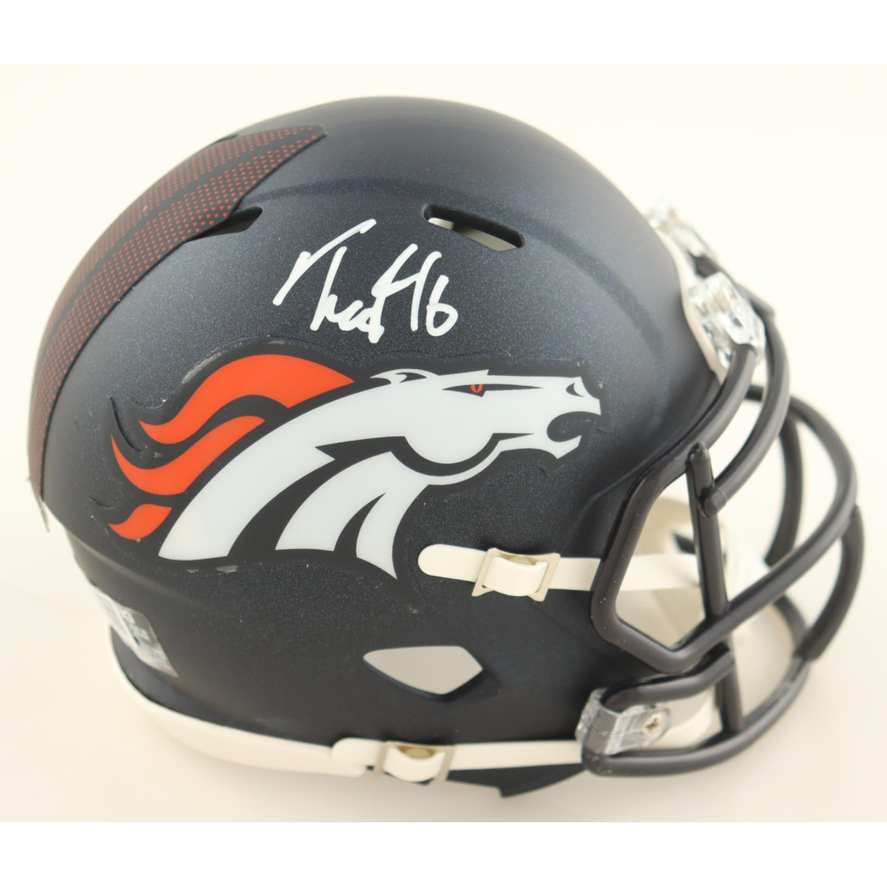 Troy Franklin Signed Broncos Speed Mini Helmet (Beckett) at PristineAuction.com