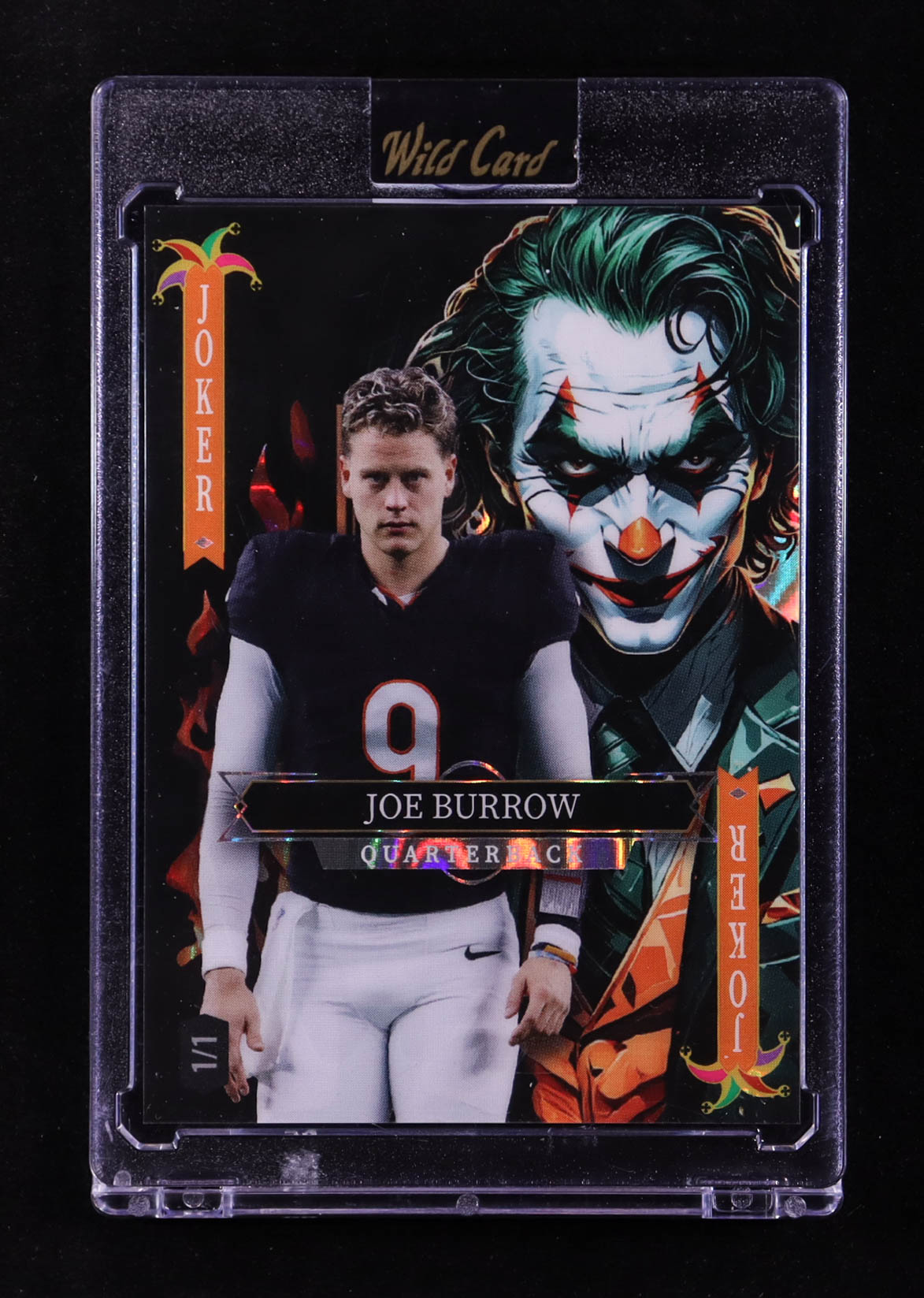 Joe Burrow 2025 Wild Card Jokers Wild Joker Lava #SDJWM-JBNb02 #1/1 at PristineAuction.com Joe Burrow 2025 Wild Card Jokers Wild Joker Lava #SDJWM-JBNb02 #1/1 at PristineAuction.com