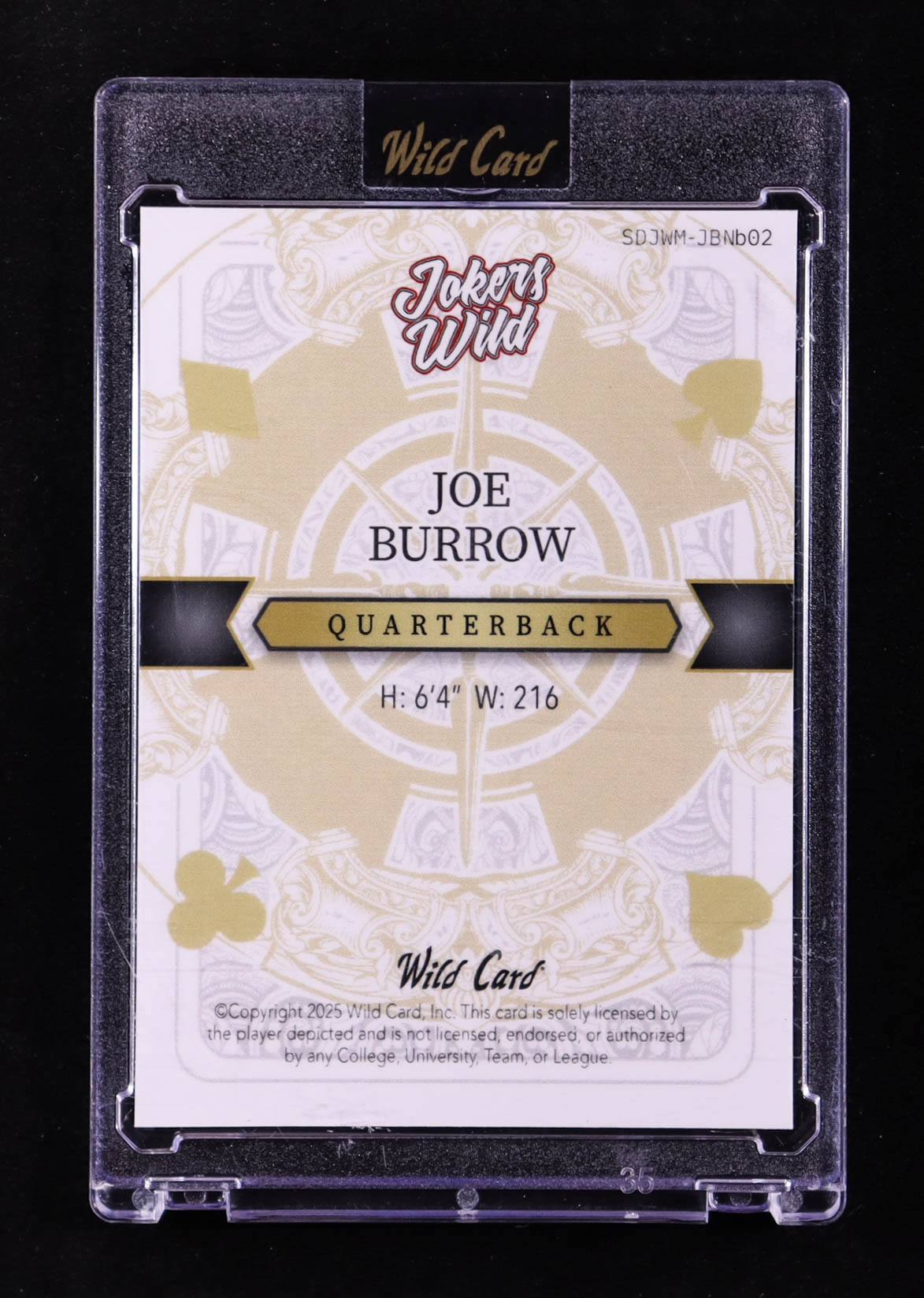 Joe Burrow 2025 Wild Card Jokers Wild Joker Lava #SDJWM-JBNb02 #1/1 at PristineAuction.com Joe Burrow 2025 Wild Card Jokers Wild Joker Lava #SDJWM-JBNb02 #1/1 at PristineAuction.com