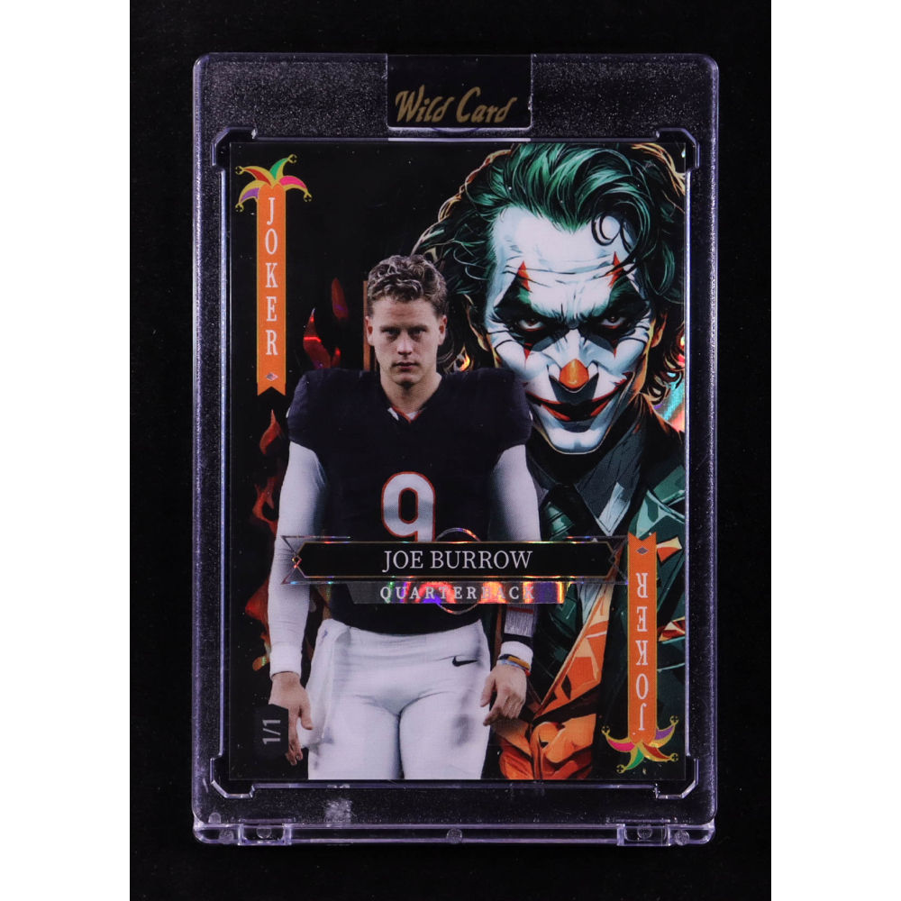 Joe Burrow 2025 Wild Card Jokers Wild Joker Lava #SDJWM-JBNb02 #1/1 at PristineAuction.com