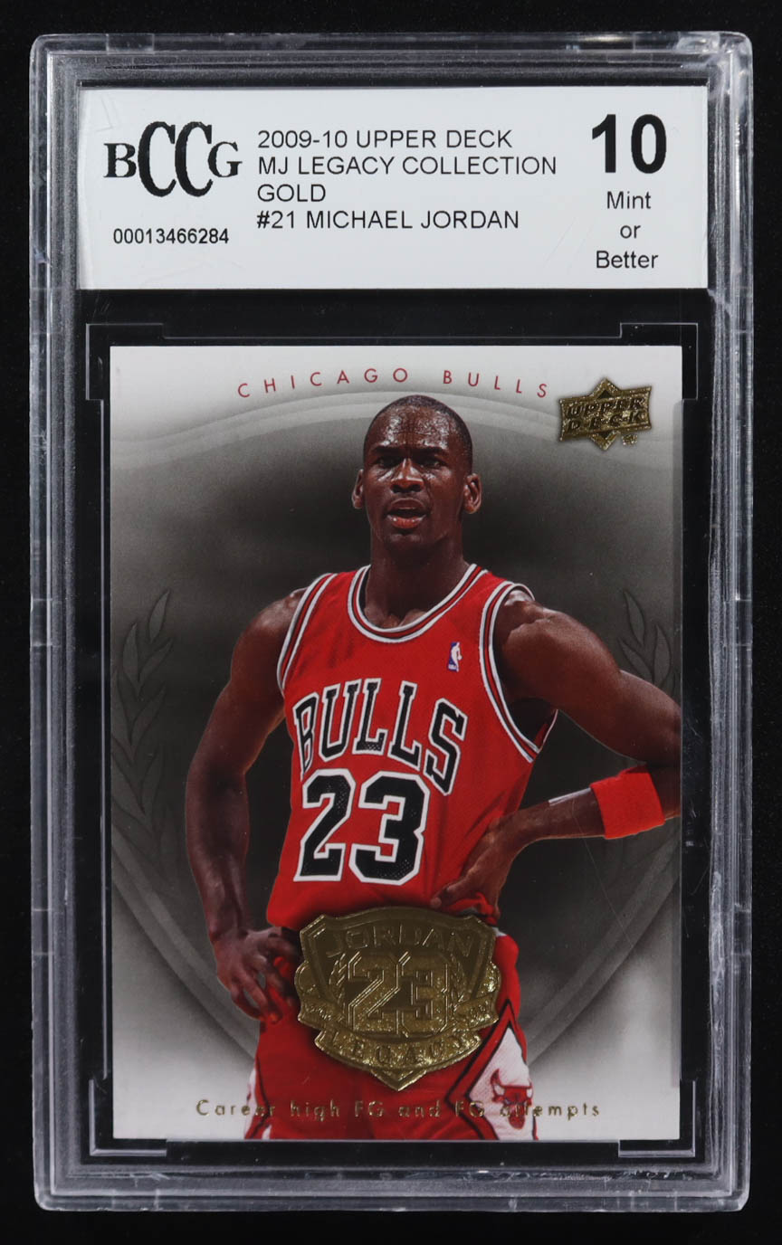 Michael Jordan 2009-10 Upper Deck Michael Jordan Legacy Collection Gold #21 (BCCG 10) at PristineAuction.com Michael Jordan 2009-10 Upper Deck Michael Jordan Legacy Collection Gold #21 (BCCG 10) at PristineAuction.com