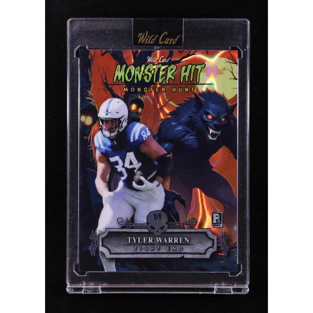 Tyler Warren 2025 Wild Card Monster Hit Monster Hunt Werewolf Orange Lava #MHWW-TW #1/1 RC at PristineAuction.com