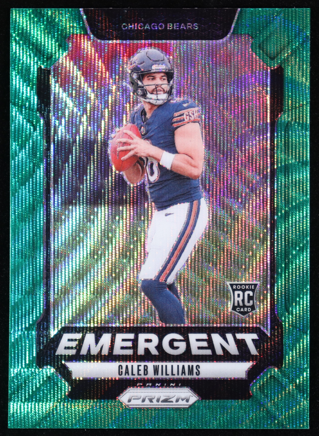 Caleb Williams 2024 Panini Prizm Emergent Prizms Green Wave #1 RC at PristineAuction.com Caleb Williams 2024 Panini Prizm Emergent Prizms Green Wave #1 RC at PristineAuction.com