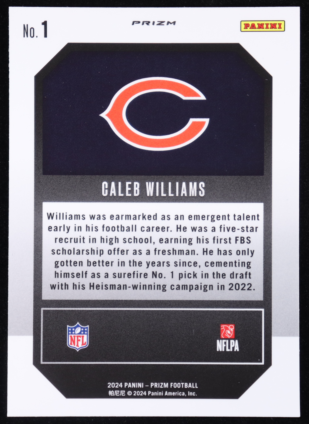 Caleb Williams 2024 Panini Prizm Emergent Prizms Green Wave #1 RC at PristineAuction.com Caleb Williams 2024 Panini Prizm Emergent Prizms Green Wave #1 RC at PristineAuction.com