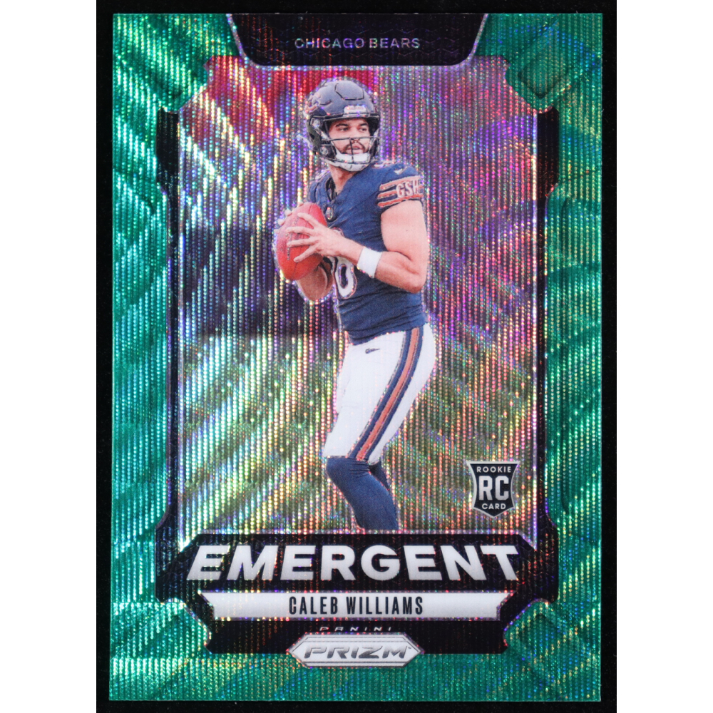 Caleb Williams 2024 Panini Prizm Emergent Prizms Green Wave #1 RC at PristineAuction.com