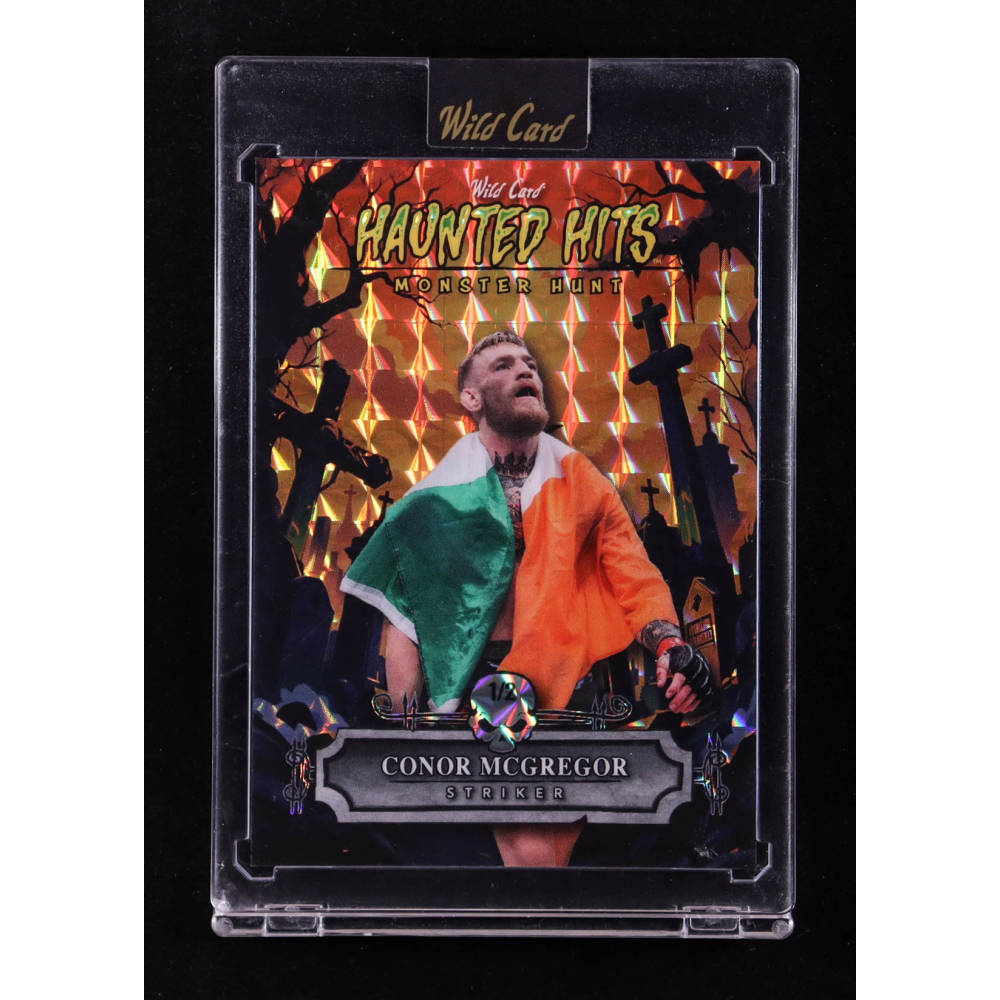 Conor McGregor 2025 Wild Card Haunted Hits Monster Hunt Haunted Cemetery Orange Mosaic #HHC-CM #1/2 at PristineAuction.com