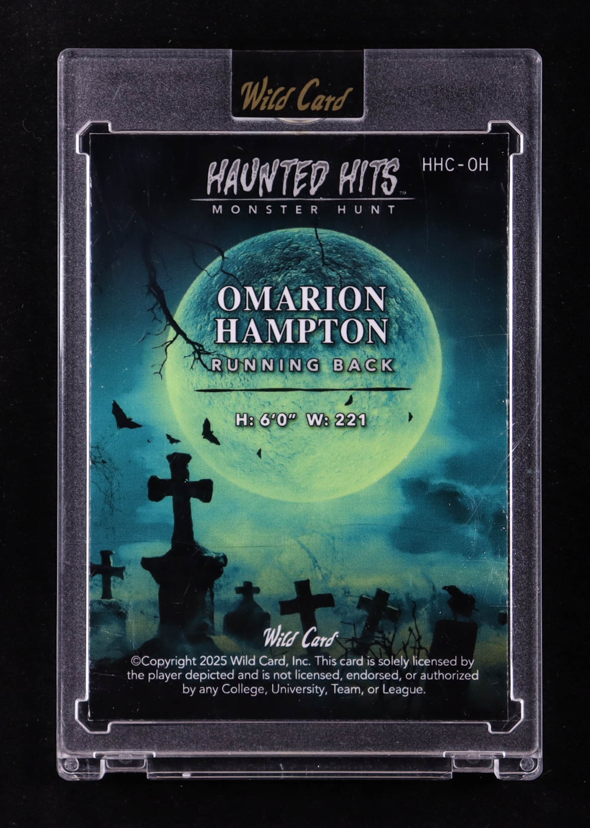 Omarion Hampton 2025 Wild Card Haunted Hits Monster Hunt Haunted Cemetery Orange Lava #HHC-OH #3/4 RC at PristineAuction.com Omarion Hampton 2025 Wild Card Haunted Hits Monster Hunt Haunted Cemetery Orange Lava #HHC-OH #3/4 RC at PristineAuction.com
