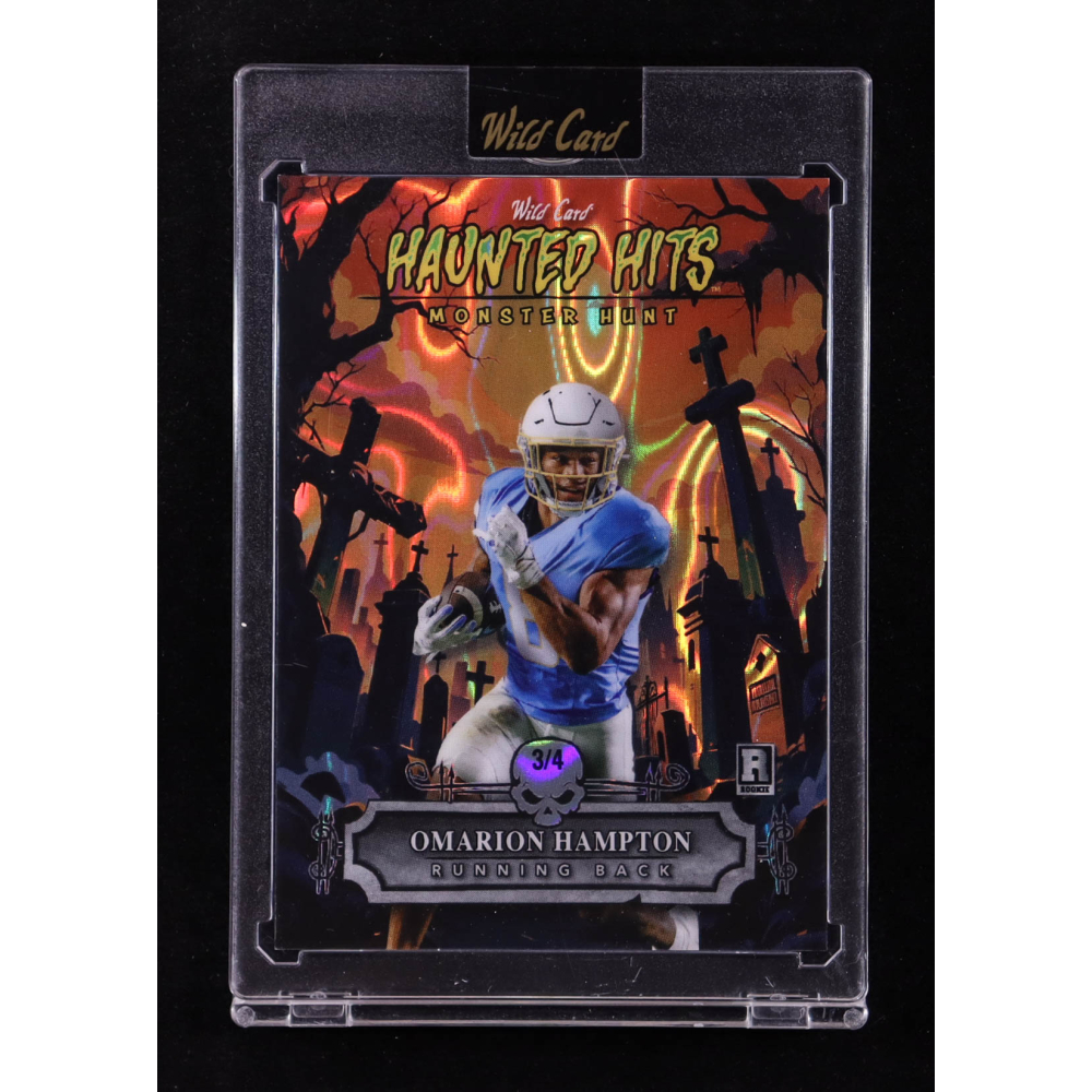 Omarion Hampton 2025 Wild Card Haunted Hits Monster Hunt Haunted Cemetery Orange Lava #HHC-OH #3/4 RC at PristineAuction.com