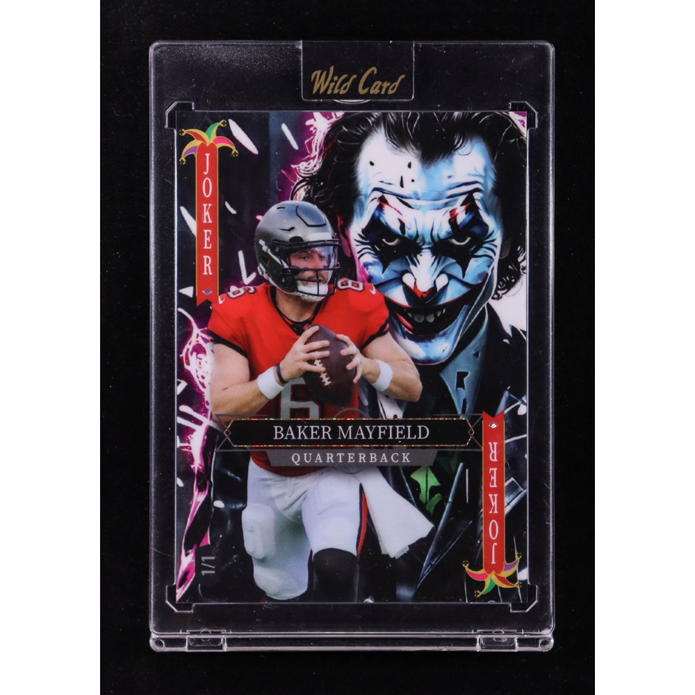 Baker Mayfield 2025 Wild Card Jokers Wild Joker Cross Hatch Foil #SDJWM-BMNp07 #1/1 at PristineAuction.com