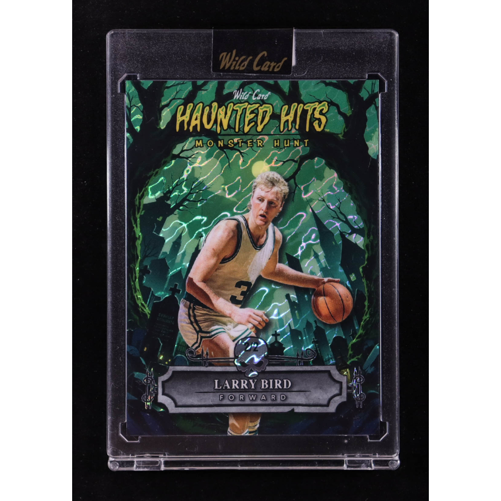 Larry Bird 2025 Wild Card Haunted Hits Monster Hunt Haunted Cemetery Green Island Foil #HHC-LB #2/2 at PristineAuction.com