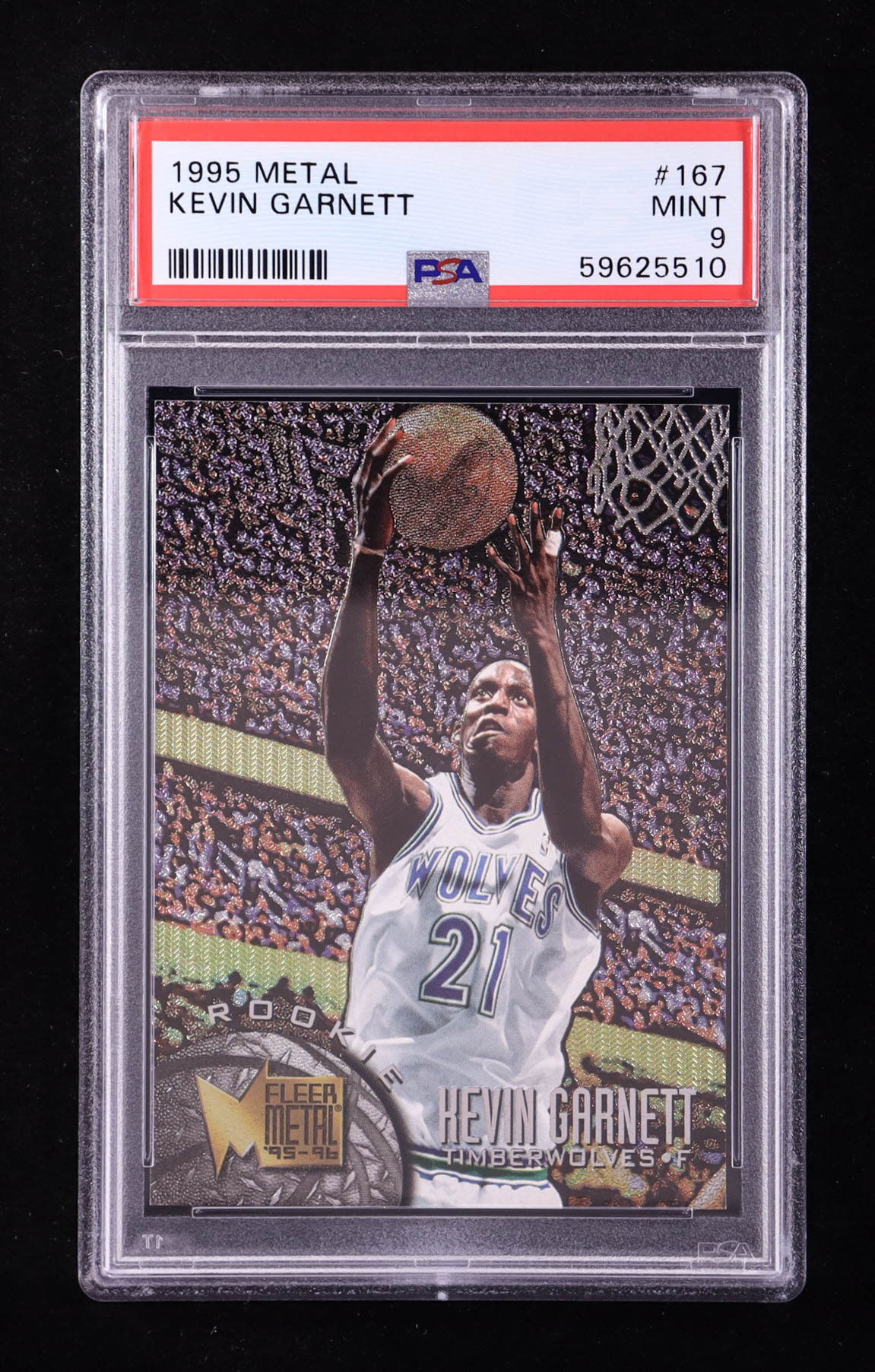 Kevin Garnett 1995-96 Metal #167 RC (PSA 9) at PristineAuction.com Kevin Garnett 1995-96 Metal #167 RC (PSA 9) at PristineAuction.com