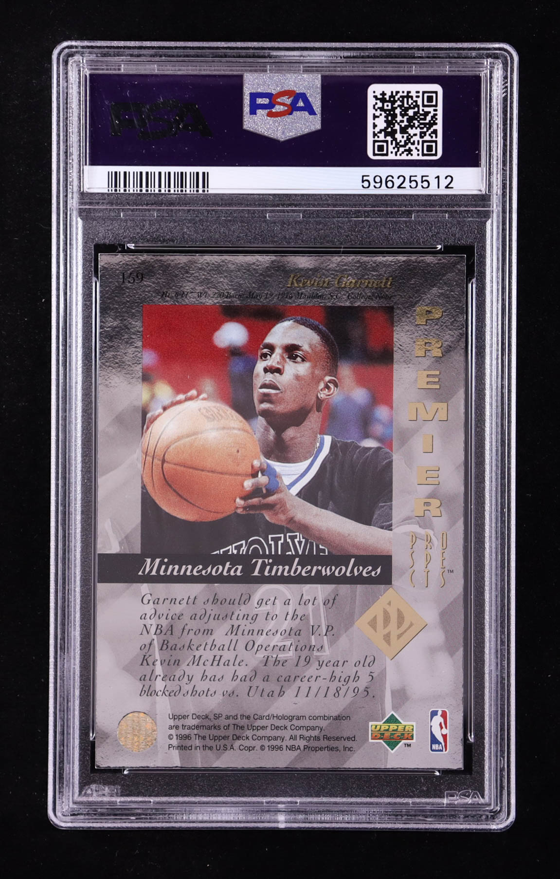 Kevin Garnett 1995-96 SP #159 RC (PSA 9) | Pristine Auction